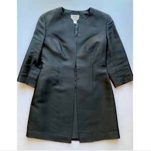 Vintage Black Silk Topper Size 6P Pure Silk Satin Fully Lined Talbots 1990s